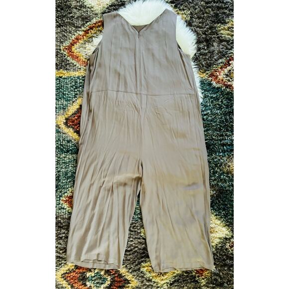 EILEEN FISHER Layered Bateau Neck Silk Jumpsuit | Luna / Gray | L | NWT - Picture 11 of 12